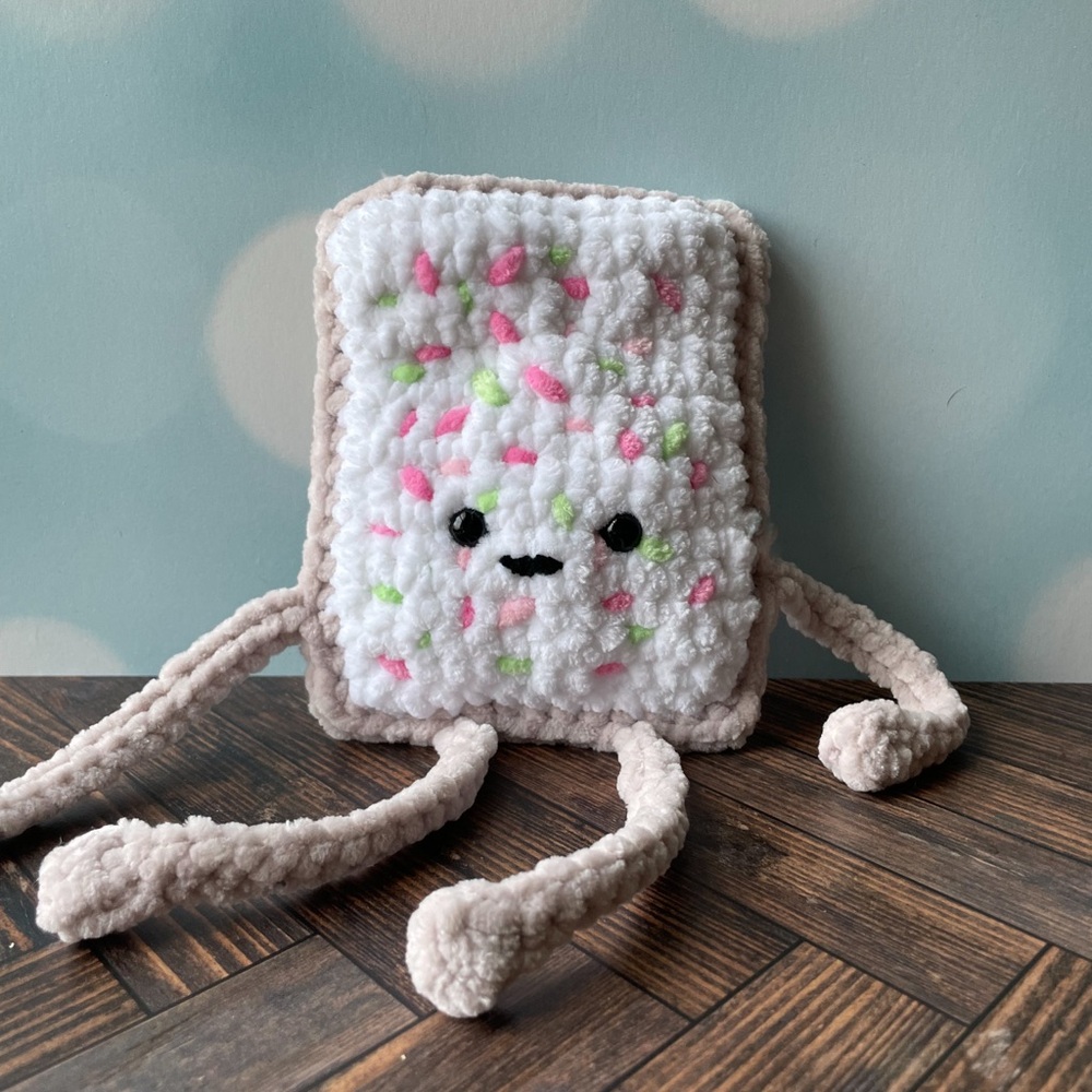 Cute Plush Toaster Pastry Pop Tart Desk Accessory Home Decor Crochet Handmade